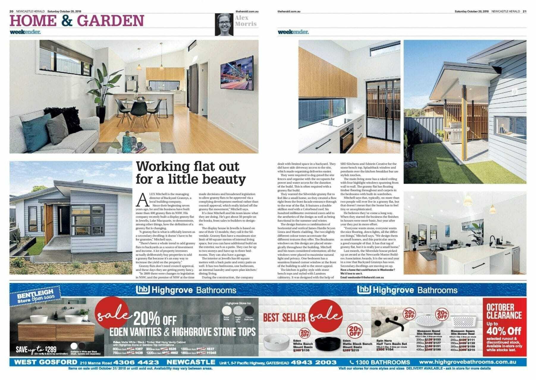 Award Winning Granny Flat Features in Newcastle Herald
