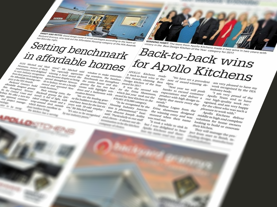 Granny Flat builder features in Newcastle Herald HIA Award coverage